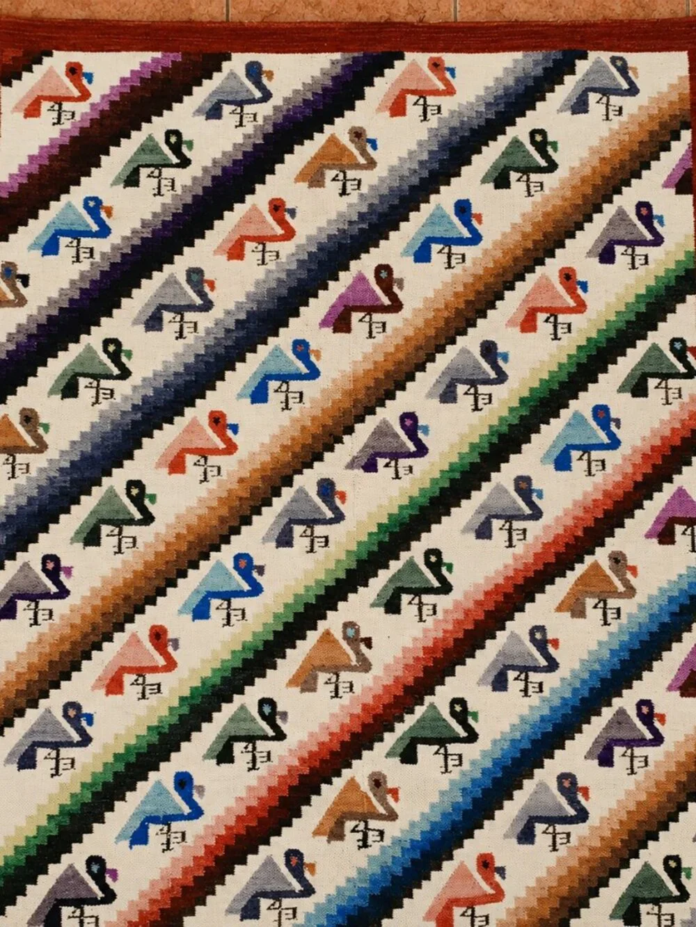 Handwoven Andean Rug – Colorful Peruvian Textile Wall Hanging, Prehispanic Style